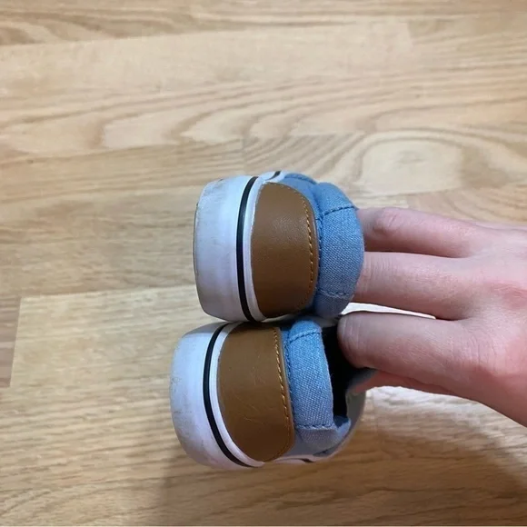 Cat & Jack Wild Slip On Shoes Sz 5 Sneakers Blue Denim Animal Print Zebra - Picture 6 of 7